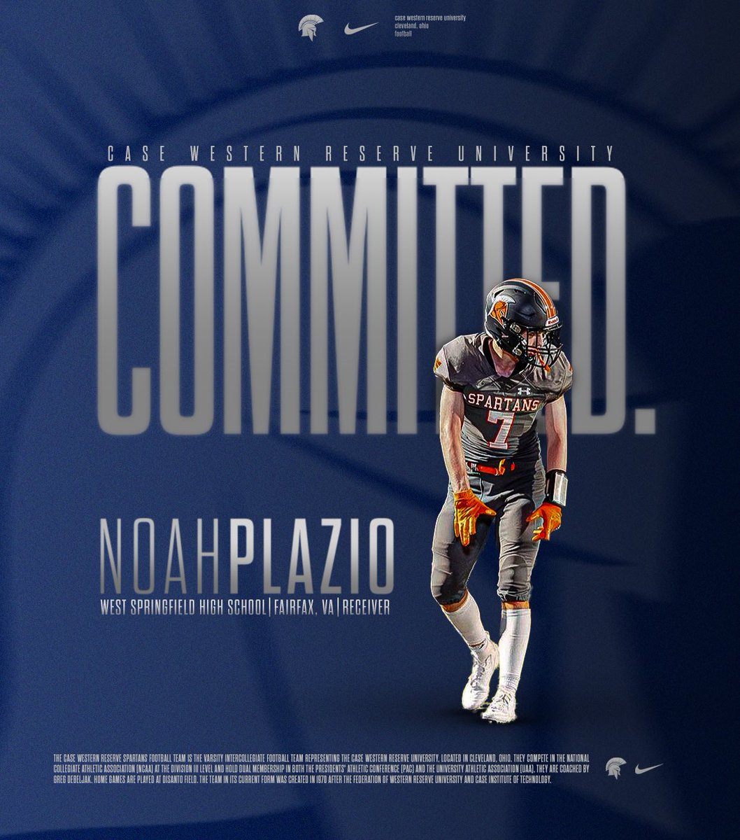 Noah Plazio (@noahplazio) on Twitter photo Excited to announce my commitment to play college football at Case Western Reserve University! Thank you to everyone who has helped me get here. <a href="/CoachSlesh/">Dereck Slesh</a> <a href="/CWRUFootball/">CWRU Football</a> Excited to announce my commitment to play college football at Case Western Reserve University! Thank you to everyone who has helped me get here. <a href="/CoachSlesh/">Dereck Slesh</a> <a href="/CWRUFootball/">CWRU Football</a>
