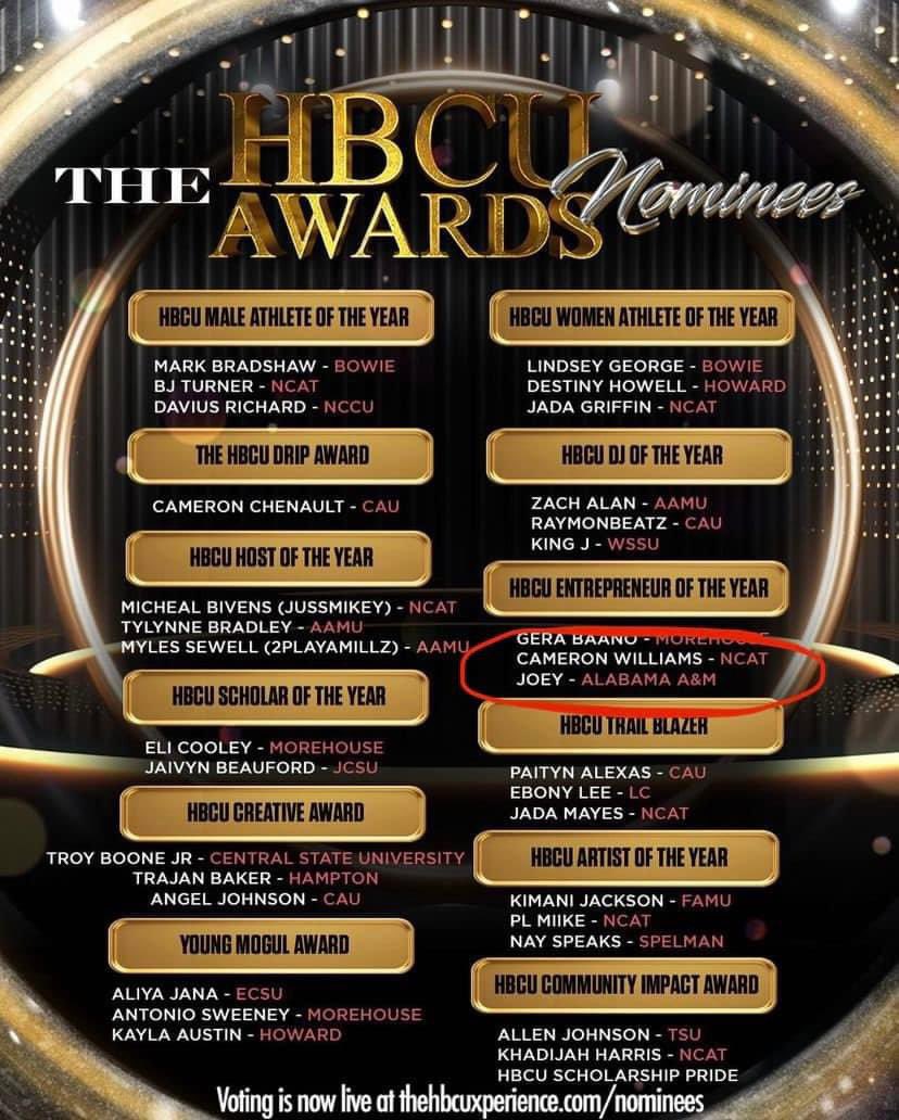 Never got to share on this platform but in November 2023 I was nominated HBCU Entrepreneur of the Year by HBCU  Tour 🫡

I didn’t win the award, but I’ve learned so much on my entrepreneurial journey. Grateful for the process. 🤞🏾