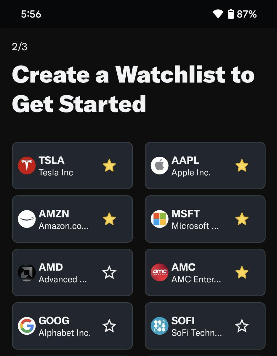 stockownerguy's tweet photo. FYI AMC shows up as default stock option for new users on Yahoo Finance app. Hmm that's interesting. $AMC #AMC #GameStonks https://t.co/zPS3tVgAdB