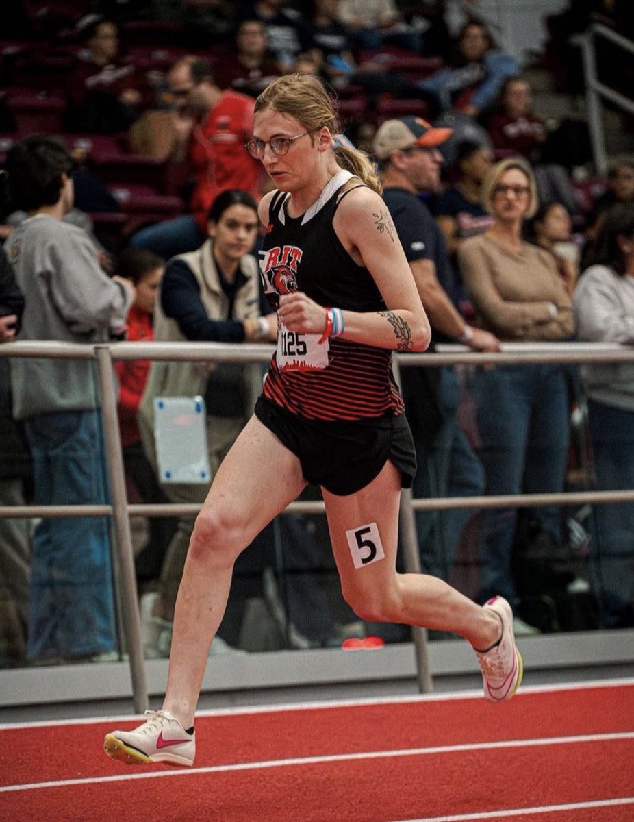 Sadie (Camden) Schreiner's time in the 200m makes him the 3rd fastest D3 collegiate runner in the nation in the women's category. For perspective, his time ranks him 1,619th in his rightful category of the men's division. 1619th->3rd. But no yeah men can totally become women!