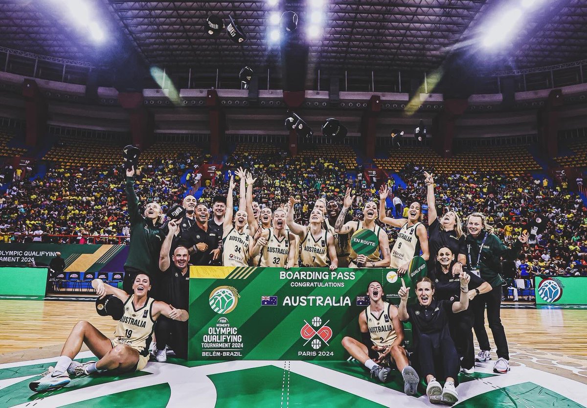 AusBasketballPA's tweet photo. Next stop ➡️ Paris 🇫🇷 

Congratulations to the Opals for qualifying for the 2024 Paris Olympics after their victory over Germany today!

#StrongerTogether https://t.co/VTtY4o1Rg0