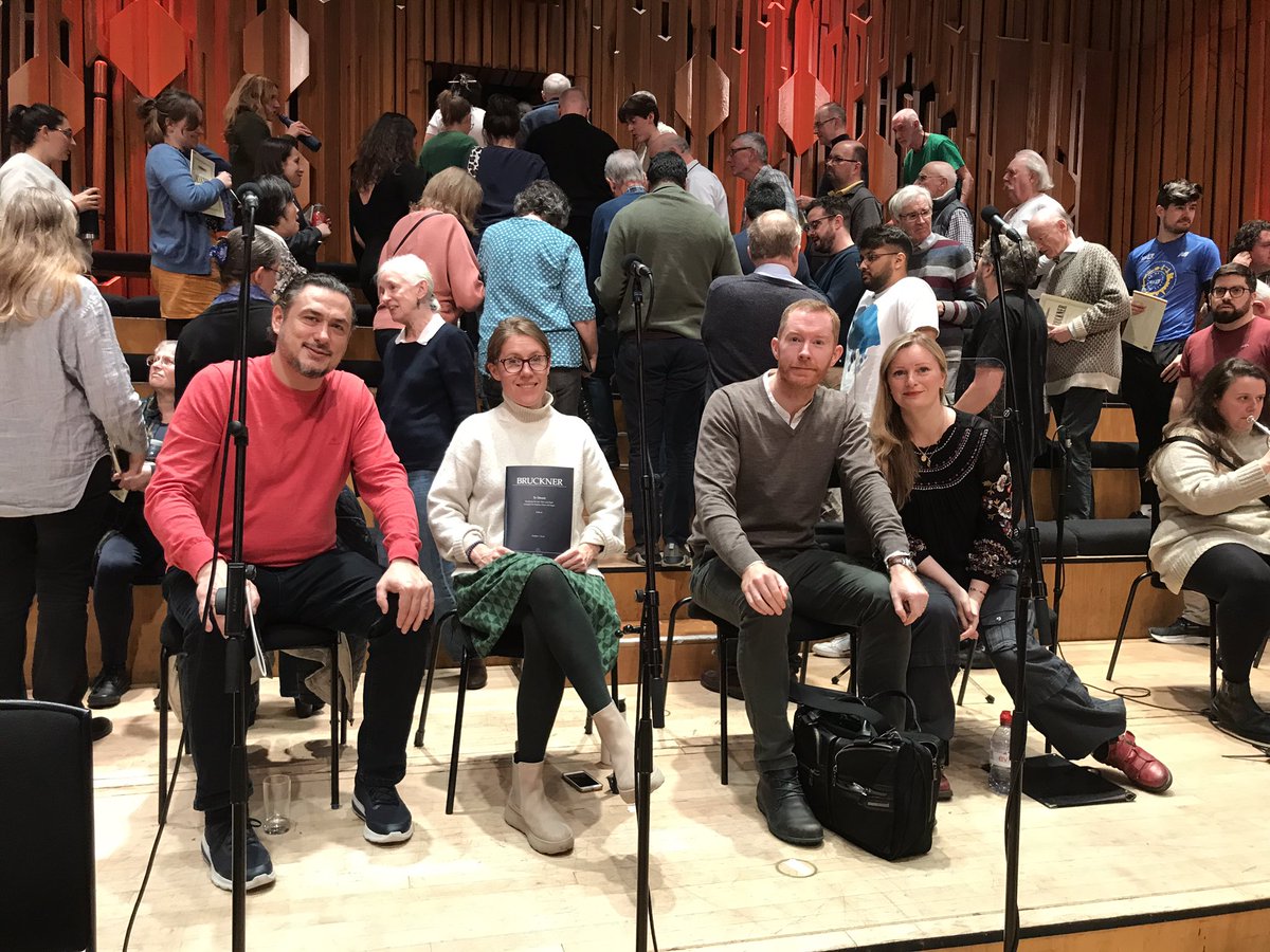 Today’s rehearsal of Bruckner’s Te Deum with this Fab Four @lucycrowesop @StephanyMezzo @robintritschler @singerasee & the @londonsymphony was quite something! With the orchestra also playing Bruckner’s 9th under the baton of @nathstutzmann concert tomorrow will raise the roof!