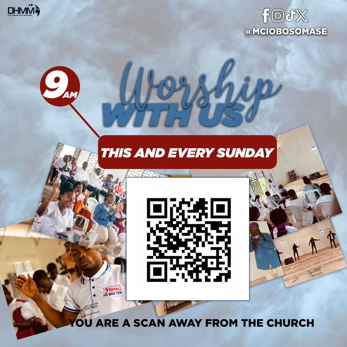 YOU ARE ONLY A SCAN AWAY FROM FELLOWSHIPPING WITH US! Join us at the church premises this and every Sunday. 

#TheBethesdaExperience #MCI_OBOSOMASE