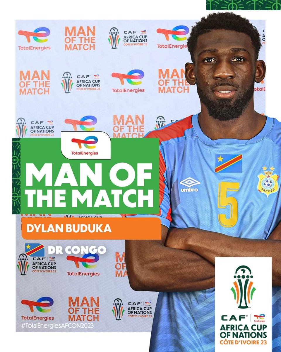 Le trophée d'homme du match est attribué à Dylan pour son exceptionnelle performance lors de notre dernière rencontre contre les Bafana Bafana.

#TotalEnergiesAFCON2023 #AllezYLesLeopards #RDCRSA