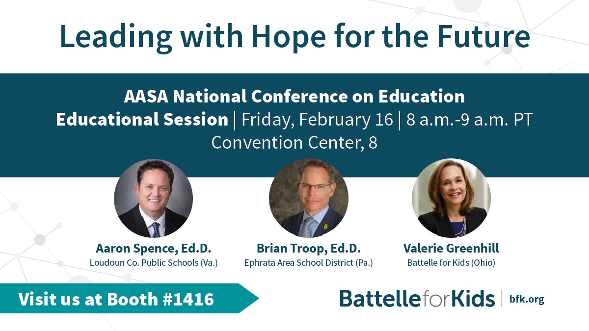 Our VP @val_green will join @DrBTroop & @LoudounSupe for this session at #NCE2024. Hope is the foundation of strong, visionary leadership. Learn how superintendents are leveraging the science of hope in the journey along the pathway to implementing their #PortraitofaGraduate