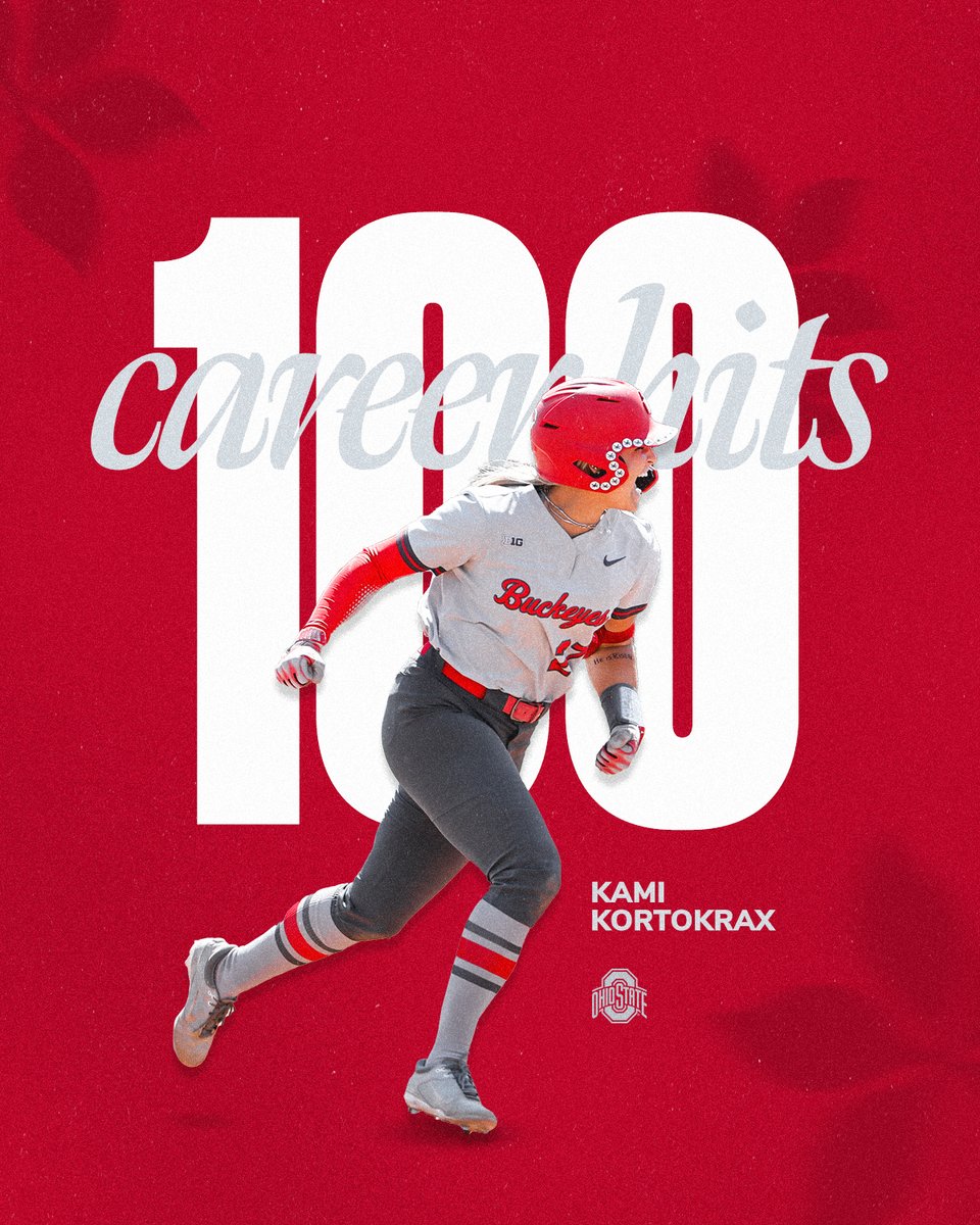 A single up the middle to start the fourth inning by @KamiKortokrax is a big one because... ...it's her 100th career hit ‼️👏 #GoBucks