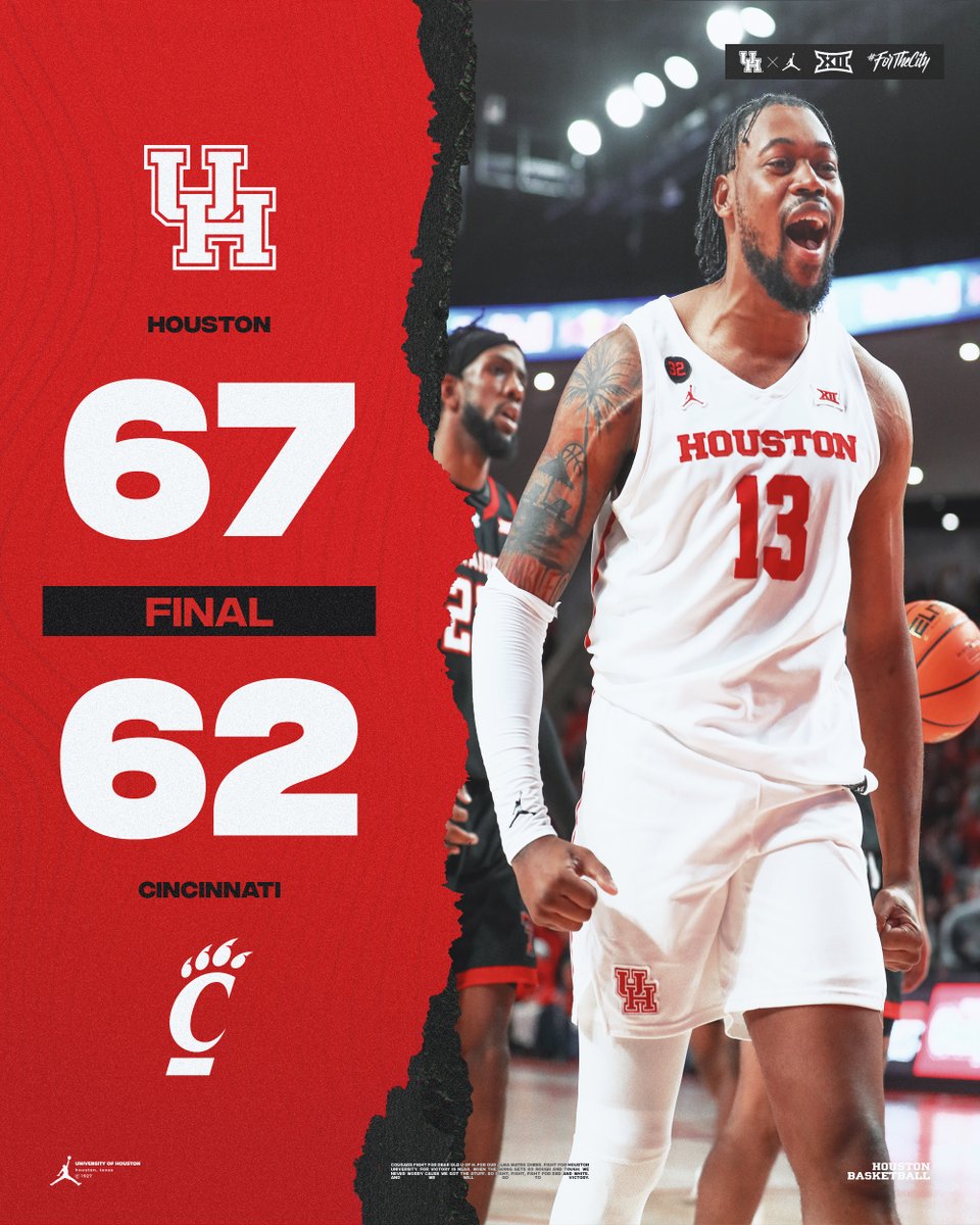 COOGS WIN! presented by @thejointchiro And breathe 😮‍💨 @JwanRoberts13 | 20 pts | 8 rebs @Thejshead | 16 pts | 4 rebs | 4 asts | 0 TOs NEXT – vs rv/rv Texas, Noon Saturday, Fertitta Center