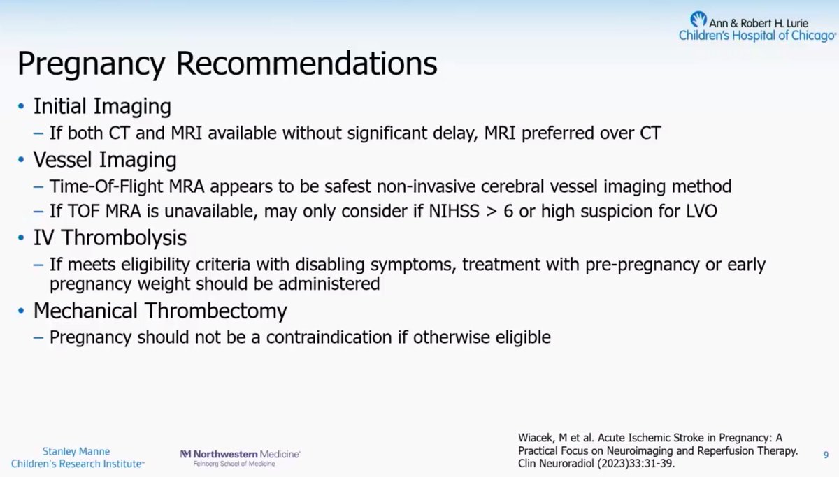 Remember, pregnancy is NOT a contraindication to IV thrombolysis or mechanical thrombectomy! #ISC24 @StrokeAHA_ASA #neurotwitter #meded