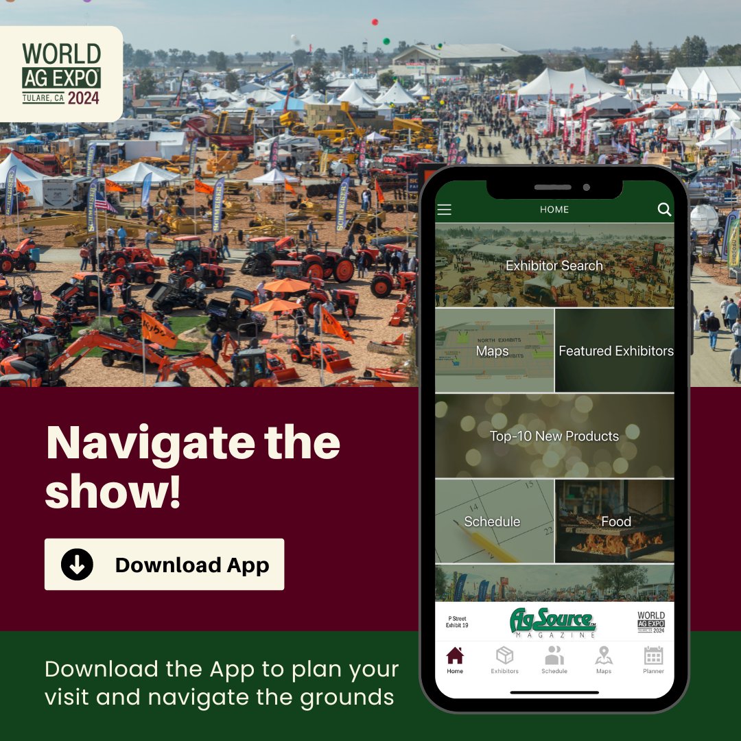 World Ag Expo® has 2.6 million square feet to see. Download the app and plan your visit with a free My Show Planner account! You can save exhibitors, seminars, products, get suggestions, and more. Start now at bit.ly/WAE24Planner. #WAE24