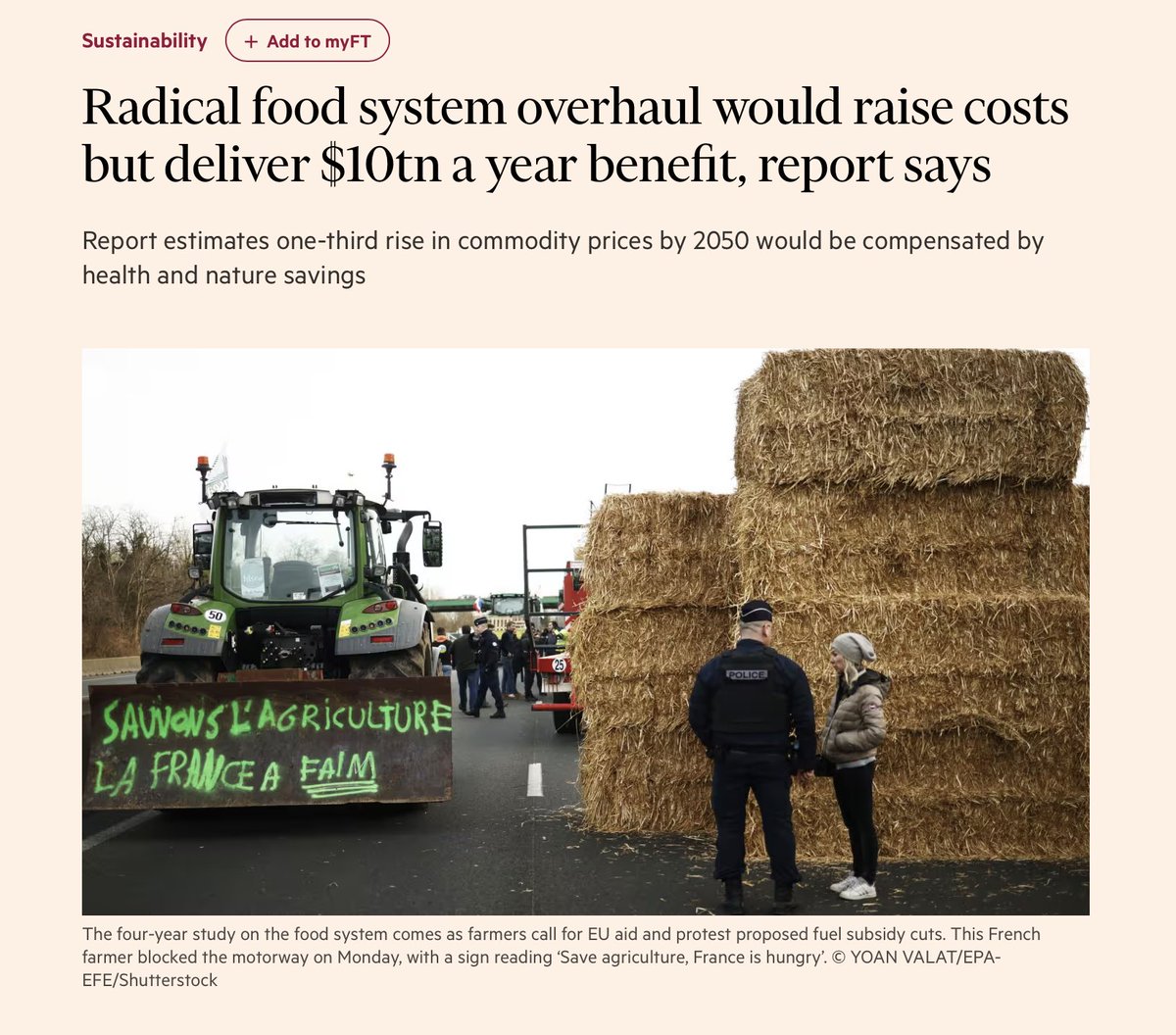 Radical food system overhaul would raise costs but deliver $10tn a year benefit, report says via @FT on.ft.com/3um32ae @FOLUCoalition @PIK_Climate @EATforum @IKEAFoundation @RockefellerFdn @wellcometrust @Climateforest