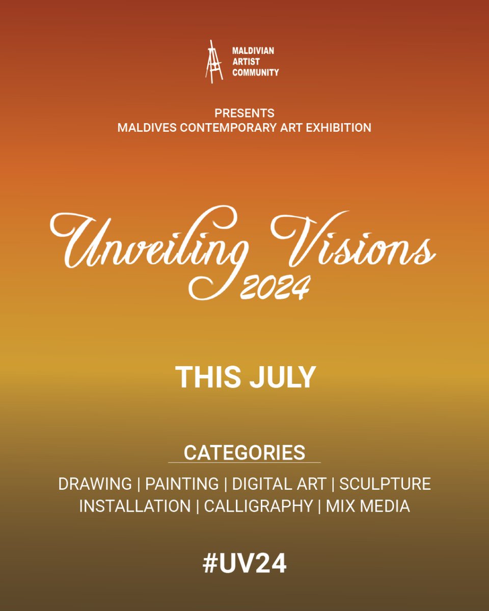 🚨 OPEN CALL FOR UV24 🚨 Maldives Contemporary Art Exhibition 'Unveiling Visions' is the largest group exhibition taking place in the Maldives. Age category: Above 15 years. 💥APPLICATIONS OPEN TILL 29th FEBRUARY. Above 15 years. Application link 👇 docs.google.com/forms/d/1ootbY…