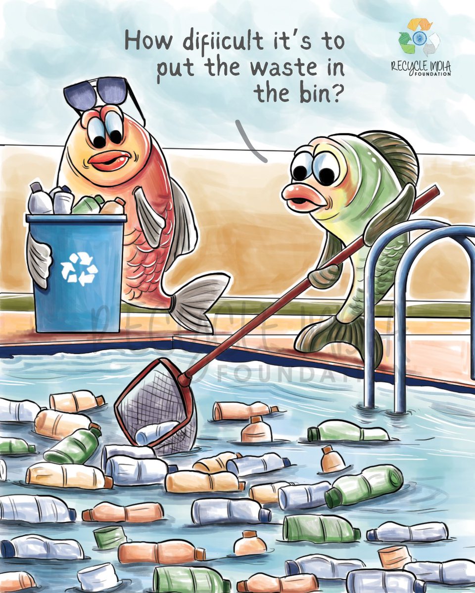 Why bother with recycle bins when we have water bodies as perfect dumping ground? Let's turn those pristine waters into a trash haven! Who needs clean nature anyway? #littering #oldhabitsdiehard #swachhbharat #recycleindia