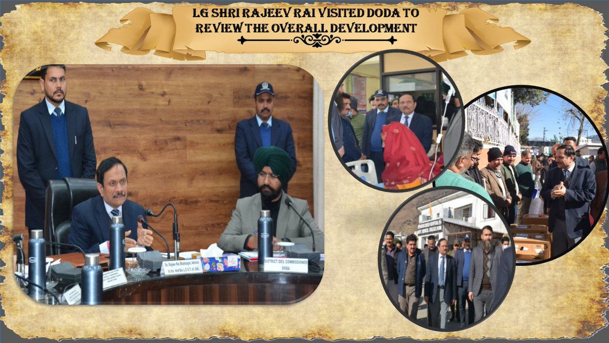 Advisor to LG Rajeev Rai Bhatnagar visited Doda to review the overall developmental scenario of the district. He emphasized the officers to gear up their efforts of important projects and improving public service delivery in the district. #ViksitBharatSankalpYatra #ProgressingJK