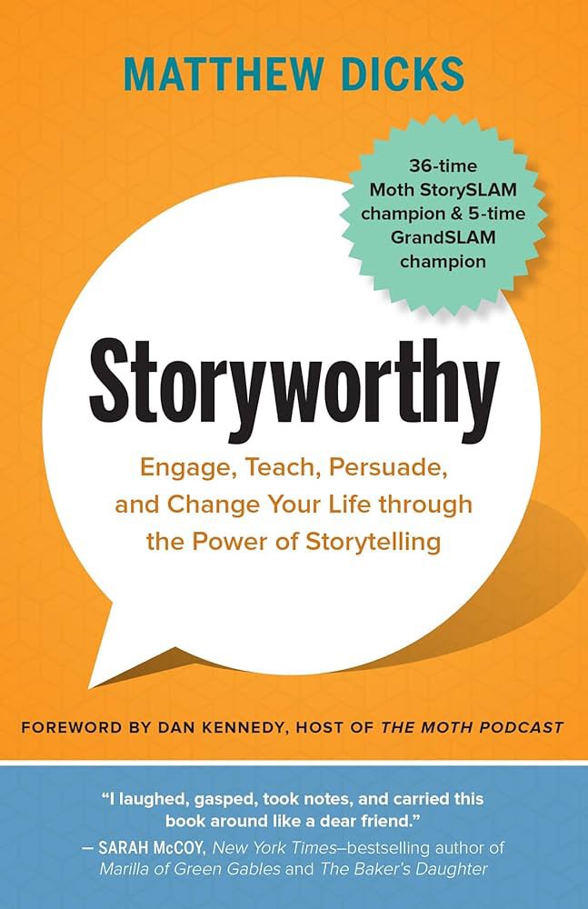 Drew Lowe (@drewsowhat) on Twitter photo (4/7) Storyworthy by <a href="/MatthewDicks/">MatthewDicks</a>
Growing up, I was terrible at communication and connection. If I heard someone tell a story, it seemed like some unattainable magic.
This books shares the secrets of that magic. (4/7) Storyworthy by <a href="/MatthewDicks/">MatthewDicks</a>
Growing up, I was terrible at communication and connection. If I heard someone tell a story, it seemed like some unattainable magic.
This books shares the secrets of that magic.