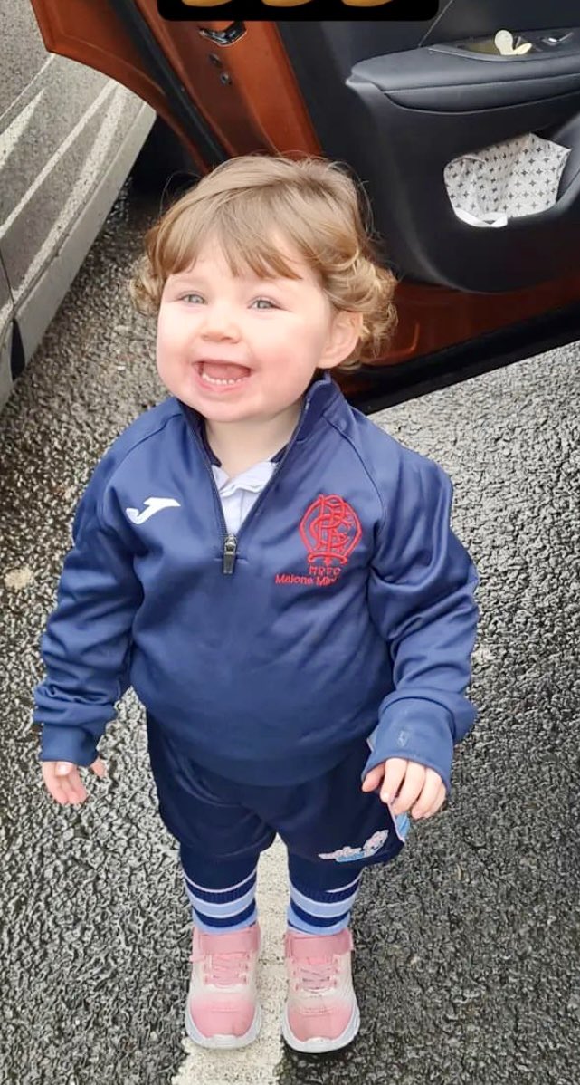 chuckywat's tweet photo. Sure I was never getting a grand daughter who was going to be a ballerina…….. better than that, I’ve got a rugby tot, Miss Macy 💚 @MaloneRFC @ConnorKelly122 https://t.co/bTRlpRUYfO
