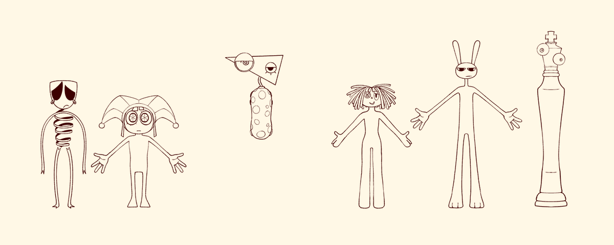 GooseworxMusic's tweet photo. If you ever wanted to see what the base I created to design alternate outfits over looks like, here it is.
Pomni's hat is forever. https://t.co/O7Yxlfz0E9
