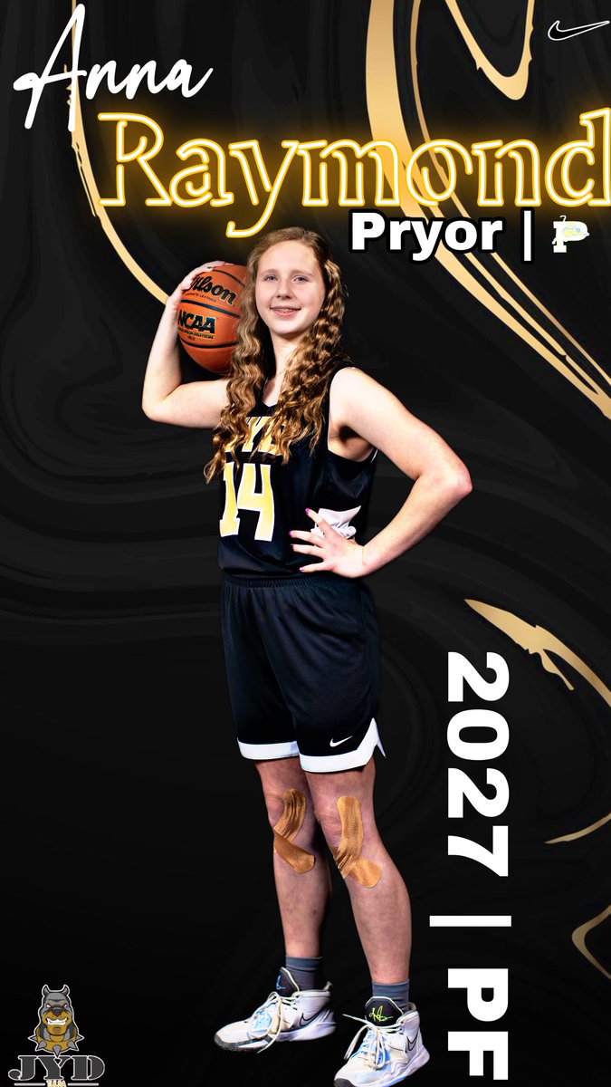 JYD HS Introductions
————————————
2027 Anna Raymond aka “Everybody Loves Raymond” of the Pryor Tigers 

Anna has been with the Black and Gold since she was in the 7th grade. Hard-nosed and gives an uncommon effort. Really good at scoring at her spots. 

#BeGreat | #jydDNA