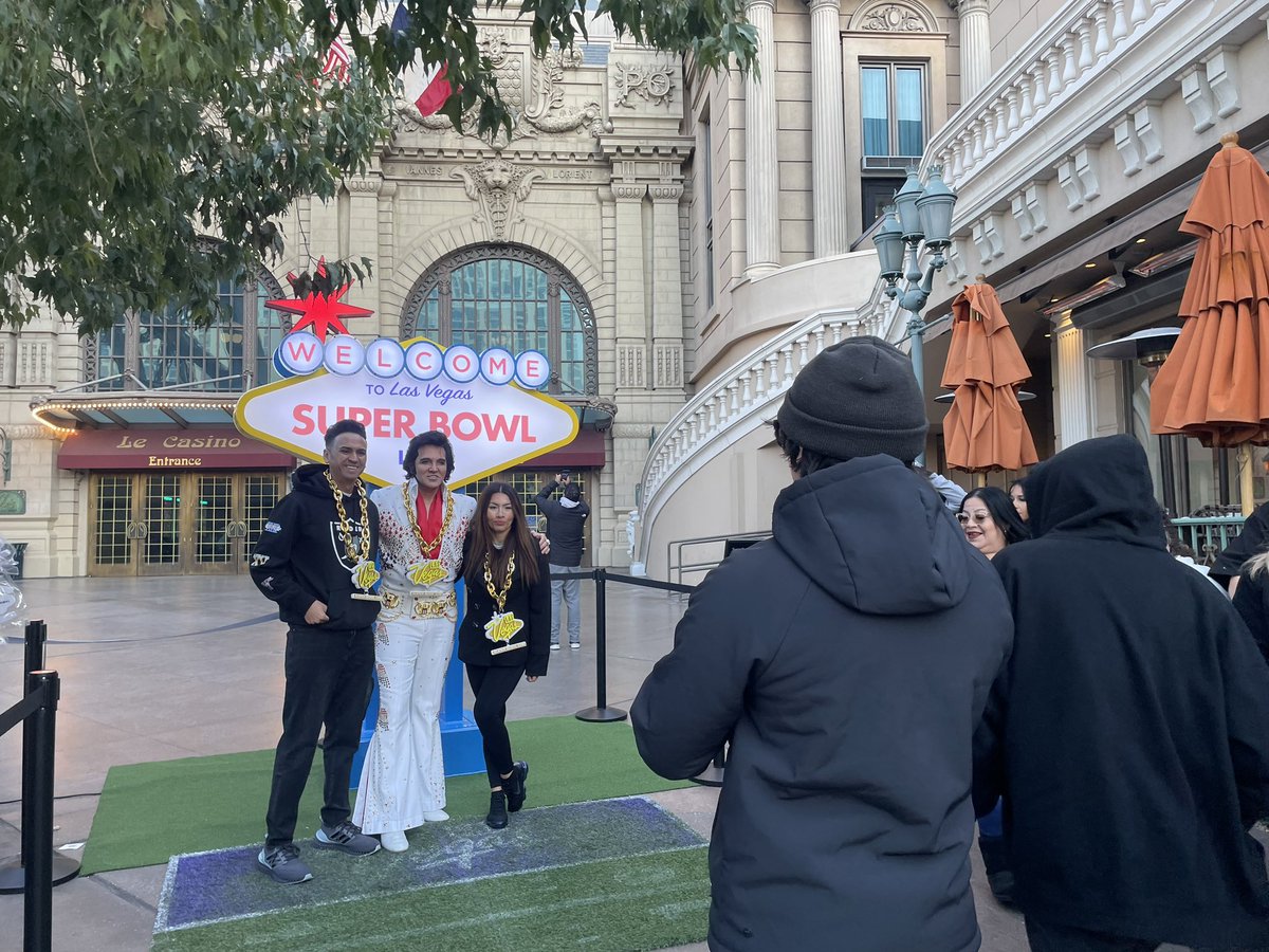 Pose with Elvis, get bling! Yet another photo op on the Strip for #SuperBowlLVIII <a href="/reviewjournal/">Las Vegas Review-Journal</a>