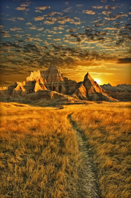 Golden Sunset, Badlands, South Dakota #GoldenSunset #Badlands #SouthDakota cammorris.com