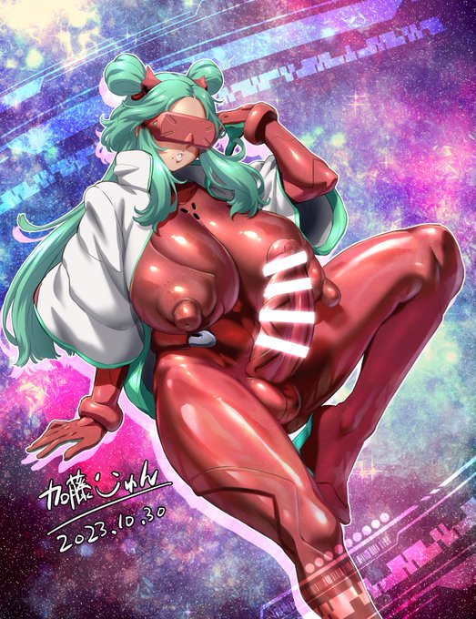 ガンダムビルドメタバースTV初放送記念🎉
マスクレディー、エッチでしたね～☺️
以前描いたふたなりマスクレディーを
テカテカ加筆してで貼り♪ 