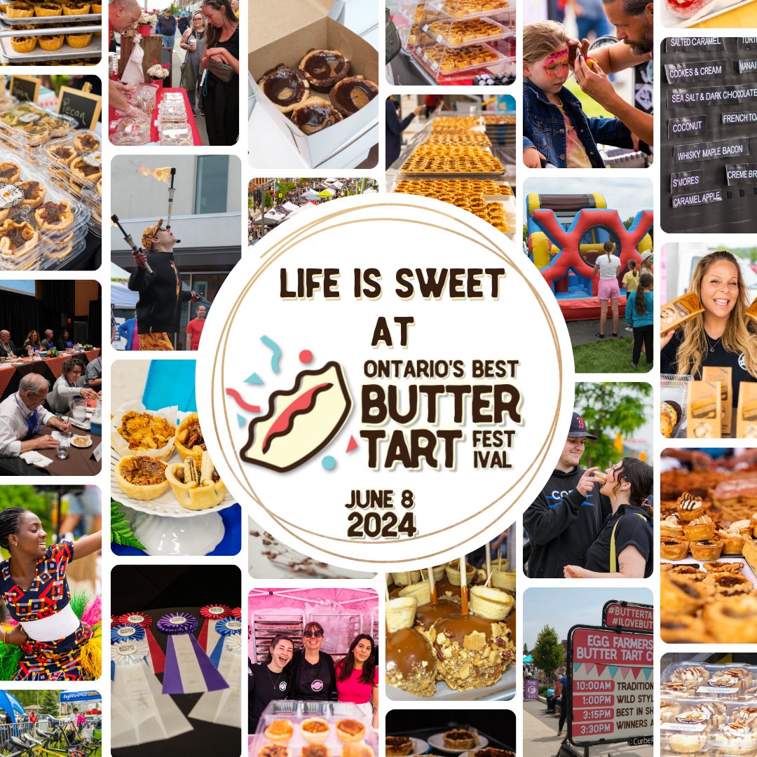 NorthSimcoeED's tweet photo. The countdown is on to the sweetest day of the year in the Town of Midland!
Saturday, June 8, 2024 - join in the fun as Ontario's Best Butter Tart Festival returns!
Get all the details at https://t.co/GBv4sSevNP
#northsimcoe #heartofgbay #midland #buttertartfestival https://t.co/wd6hFpyQ8M