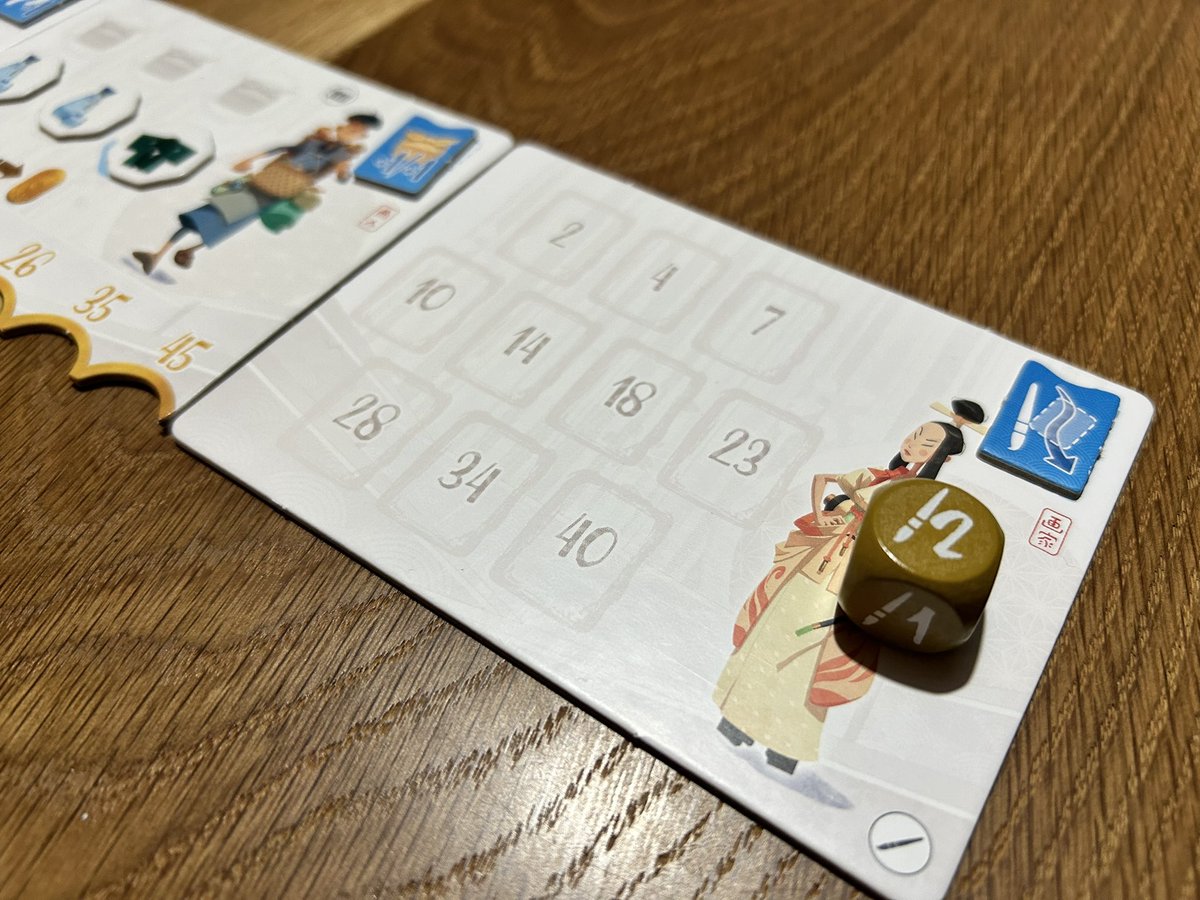 78-60 Tokaido Duo. Emma said if there was a game she would design, she’d want it to be as good as this one! 

Fab little 2-Player game! Great mechanics, simple gameplay, nice scoring, great dice play and gentle yet effective player interaction.

So good to play this again!