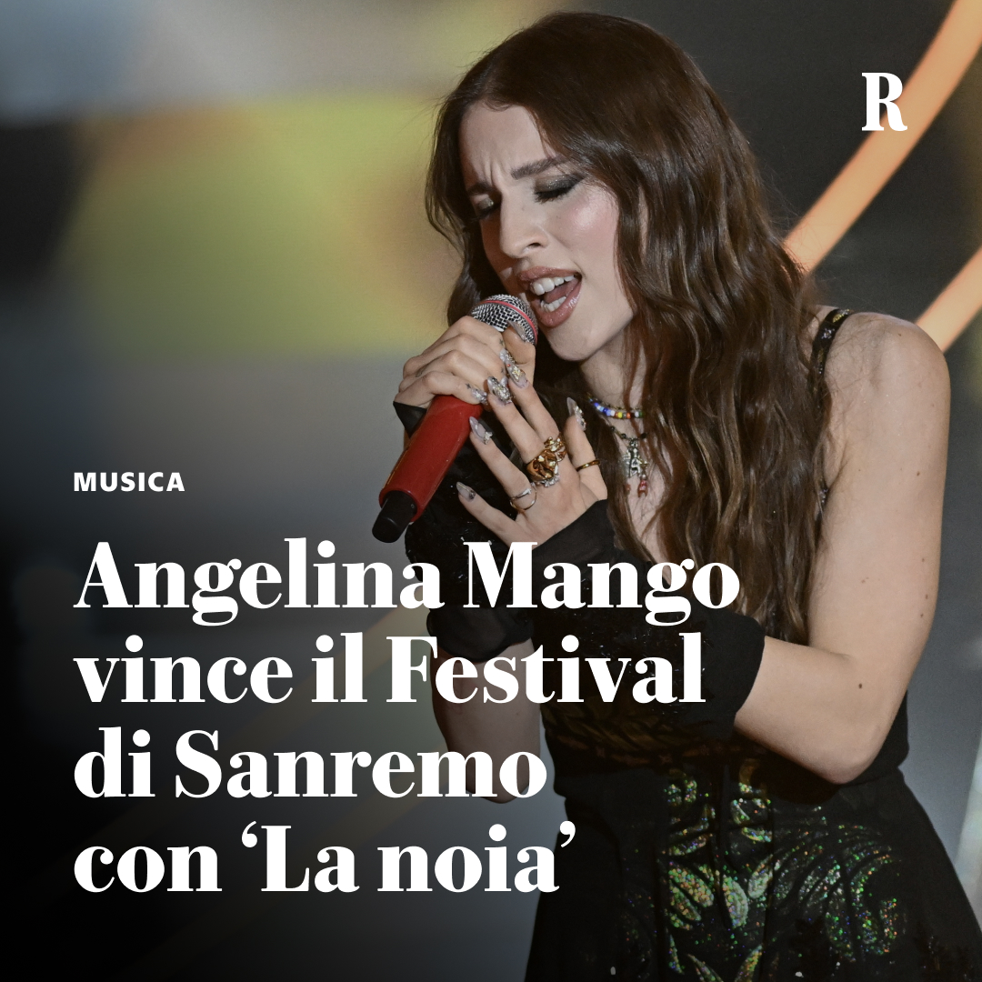L'annuncio di Amadeus e Fiorello: Angelina Mango vince la 74esima edizione del Festival di Sanremo con la canzone “La noia”.
