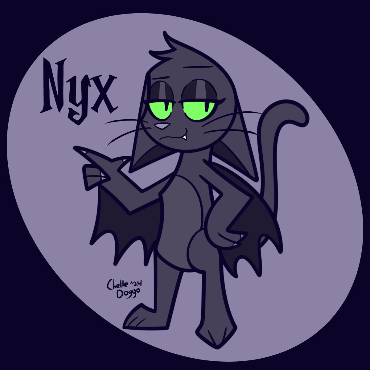 「this is Nyx the cat-bat! she's Wymzie's 」|✨CHELLE D☯GGO✨のイラスト