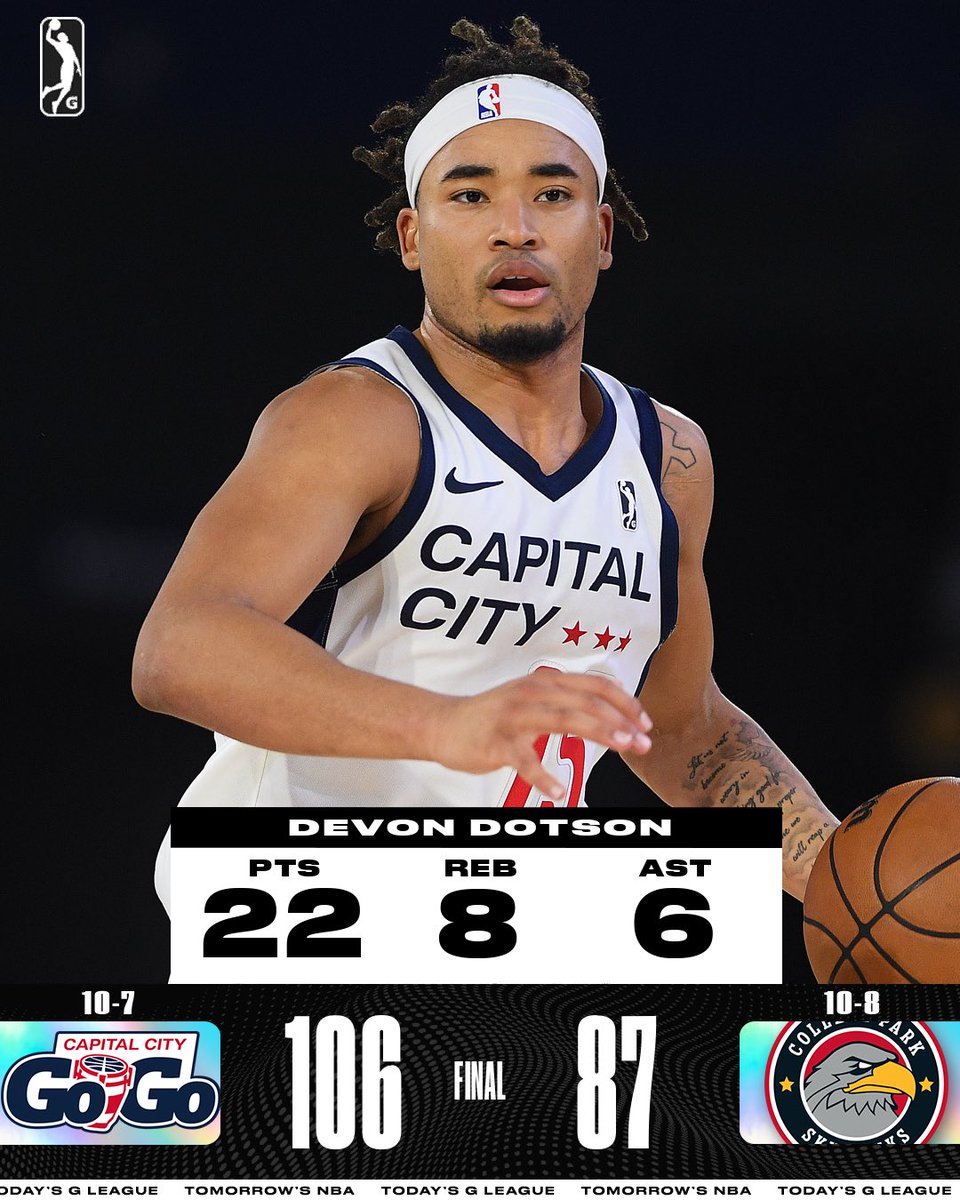 @austin_spurs A pair of 20+ point showings from Devon Dotson and Taylor Funk helped power the @CapitalCityGoGo to their 10th win of the regular season. 🔥 Funk: 21 PTS, 4 REB, 4 3PM 🔥 Foster Jr.: 16 PTS, 10 REB, 3 STL, 2 BLK