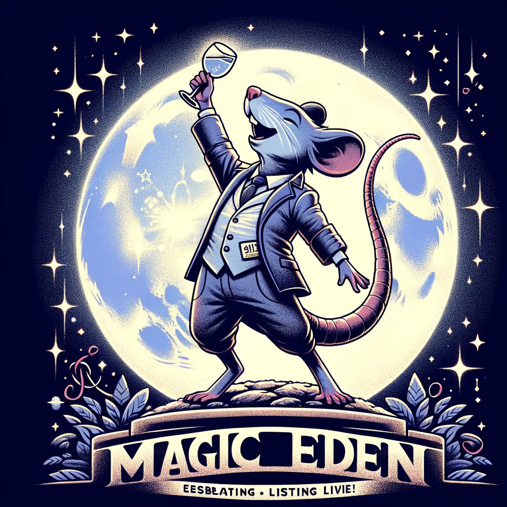#Rats are officially live on <a href="/MagicEden/">Magic Eden 🪄</a>:
magiceden.io/marketplace/ju…

Celebrate with us as our $Rats explore the moon and stars 🚀🚀🚀
Join the celebration and be part of this cosmic journey.

Share your #Rats
#Solana #SPL22