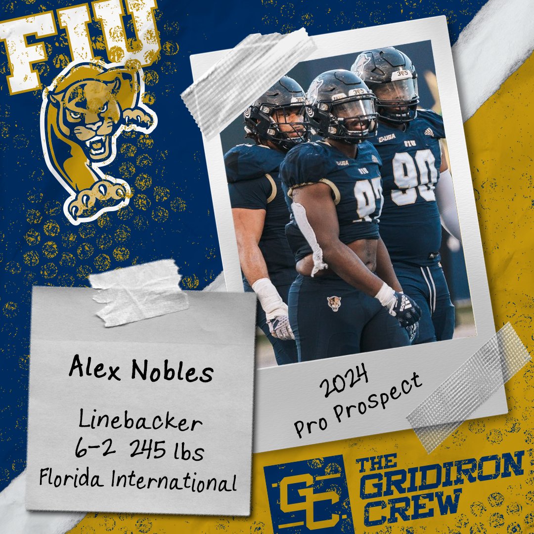 ⚠️ Attention Pro Scouts, Coaches, and GMs ⚠️ You need to look at 2024 Pro Prospect, Alex Nobles @AlexNobles_, a LB from @FIUFootball 👀 See our Interview: thegridironcrew.com/alex-nobles-20… #2024ProProspect #DraftTwitter #NFLDraft #NFL #CFLDraft #CFL #ProFootball 🏈