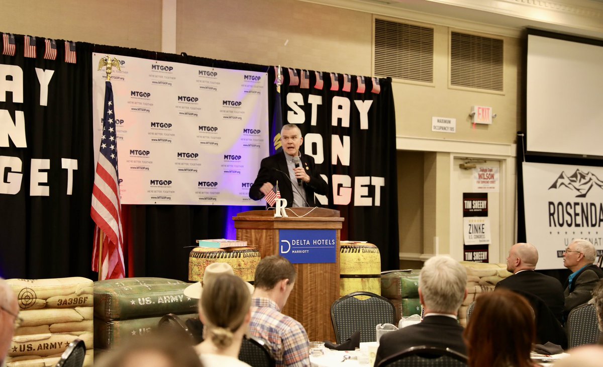 What a fantastic morning with a great group of patriots at the MTGOP Winter Kickoff. One thing is for sure: Jon Tester has taken too many bad votes to hide with a Carhartt jacket, and Montana will retire him in November!