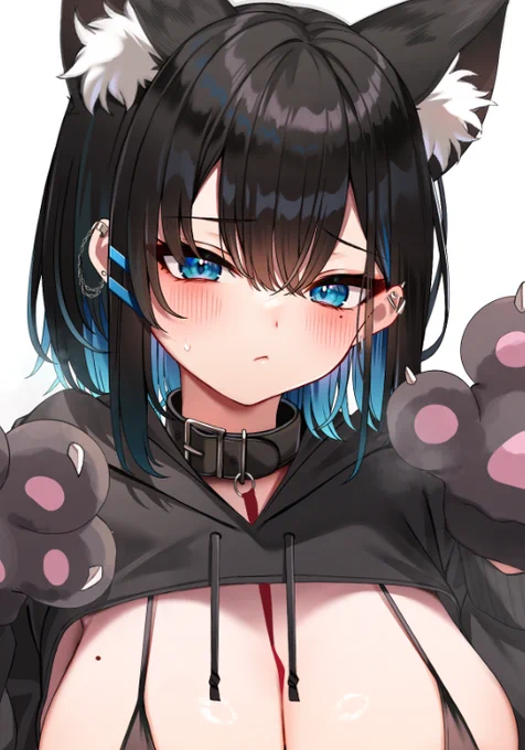 支援サイトに2月分の限定イラストを投稿しました!!今月は猫コスあおちゃんです〜 