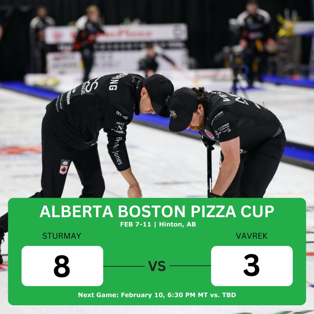 Big 8-3 bounceback win vs Vavrek! Back on this evening against the winner of Adams and Parent.

watch on:
youtube.com/@curlingalberta

#TeamSturmay | #CurlingAb | #CurlingCanada