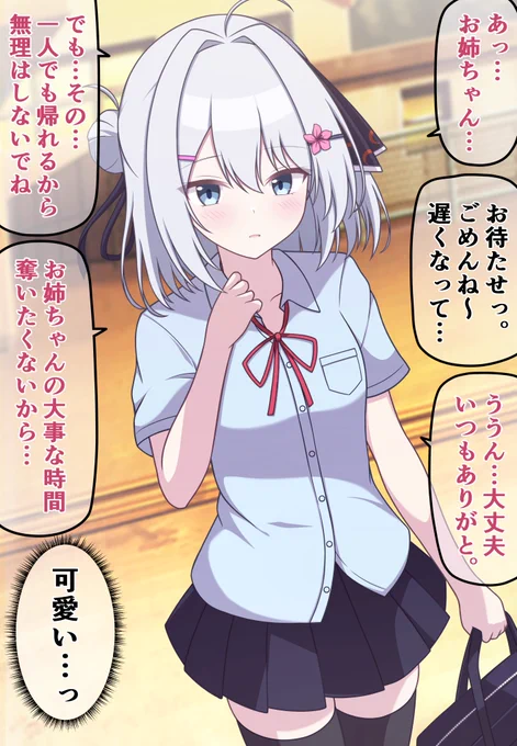 【自分の可愛さとスタイルの良さに本気で気づいてない無自覚ちゃん⑦】

学校ではクール系だけど、姉と二人っきりになると「お姉ちゃん」呼びになる妹ちゃん 
