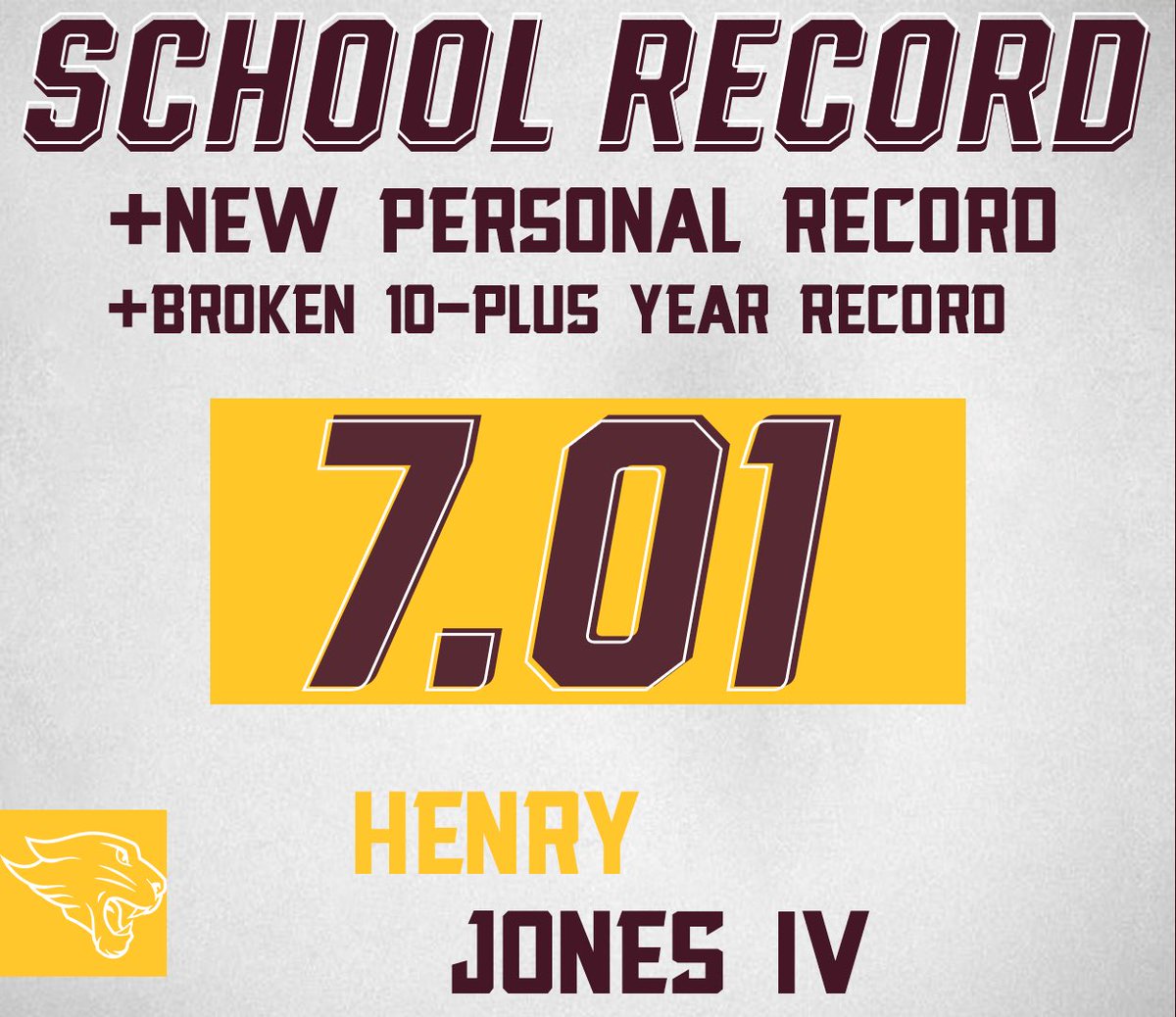 🚨NEW RECORD ALERT🚨

Henry Jones IV earns a fourth place finish after SHATTERING the 2012 60-meter record with a time of 7.01 seconds
