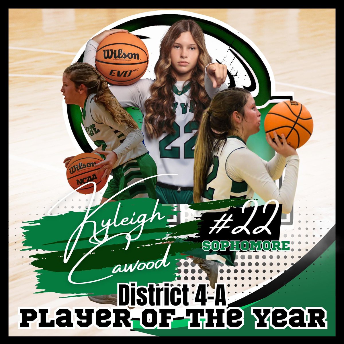Midway Lady Wave Basketball (@midwayladywave) on Twitter photo Congratulations to Sophomore Guard <a href="/KyleighCawood/">Kyleigh Cawood</a> for being named District 4A Player of the Year!💚 Congratulations to Sophomore Guard <a href="/KyleighCawood/">Kyleigh Cawood</a> for being named District 4A Player of the Year!💚