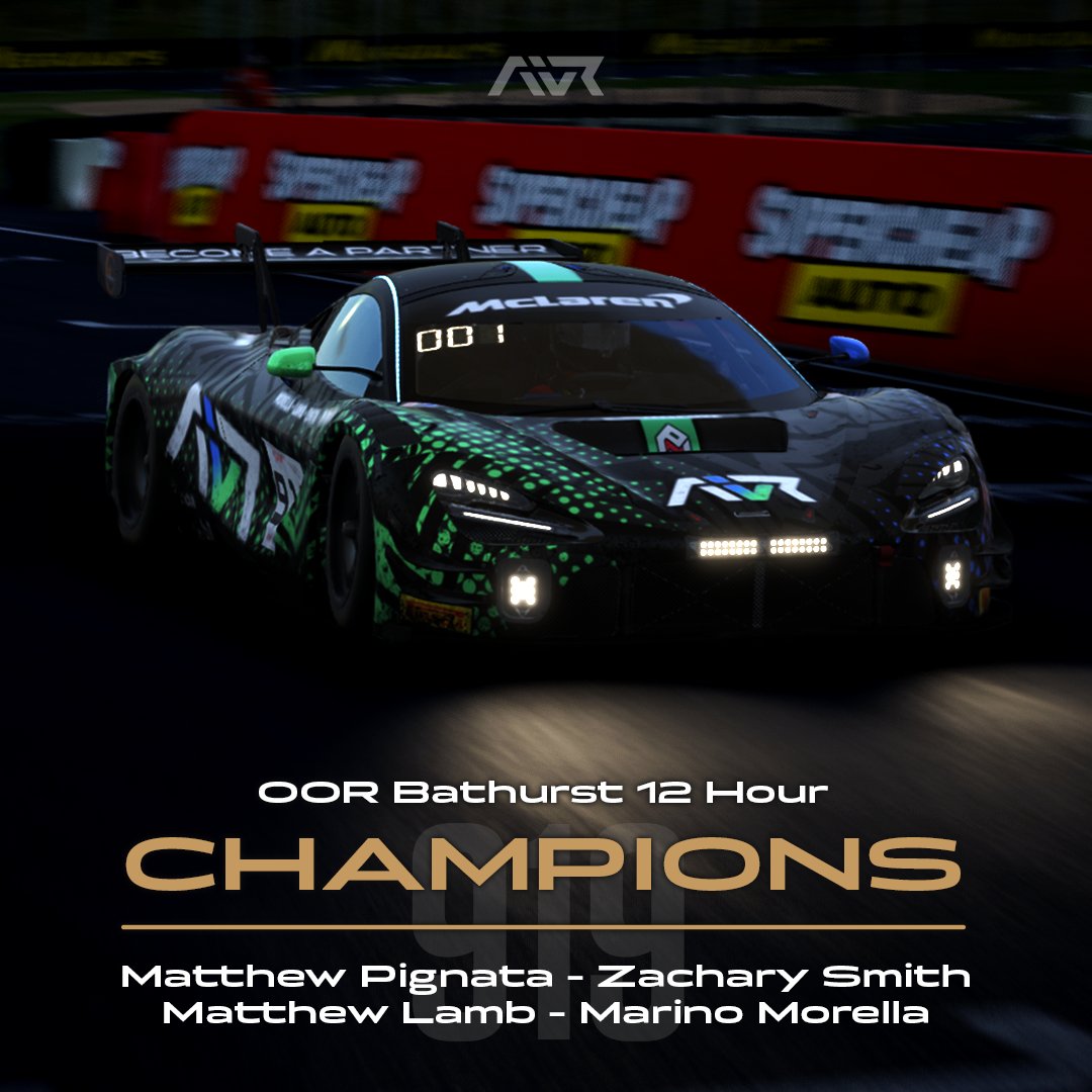 / / BATHURST CHAMPIONS / /

Congratulations to No.919 Mclaren winning the OOR Permobil Bathurst 12hr!!

A dominant performance from the team taking the lead at the first corner and winning the race by 2 full laps to the cars behind.

A great drive from @DarkNessr24, <a href="/mmorella_sr/">Marino Morella</a>,