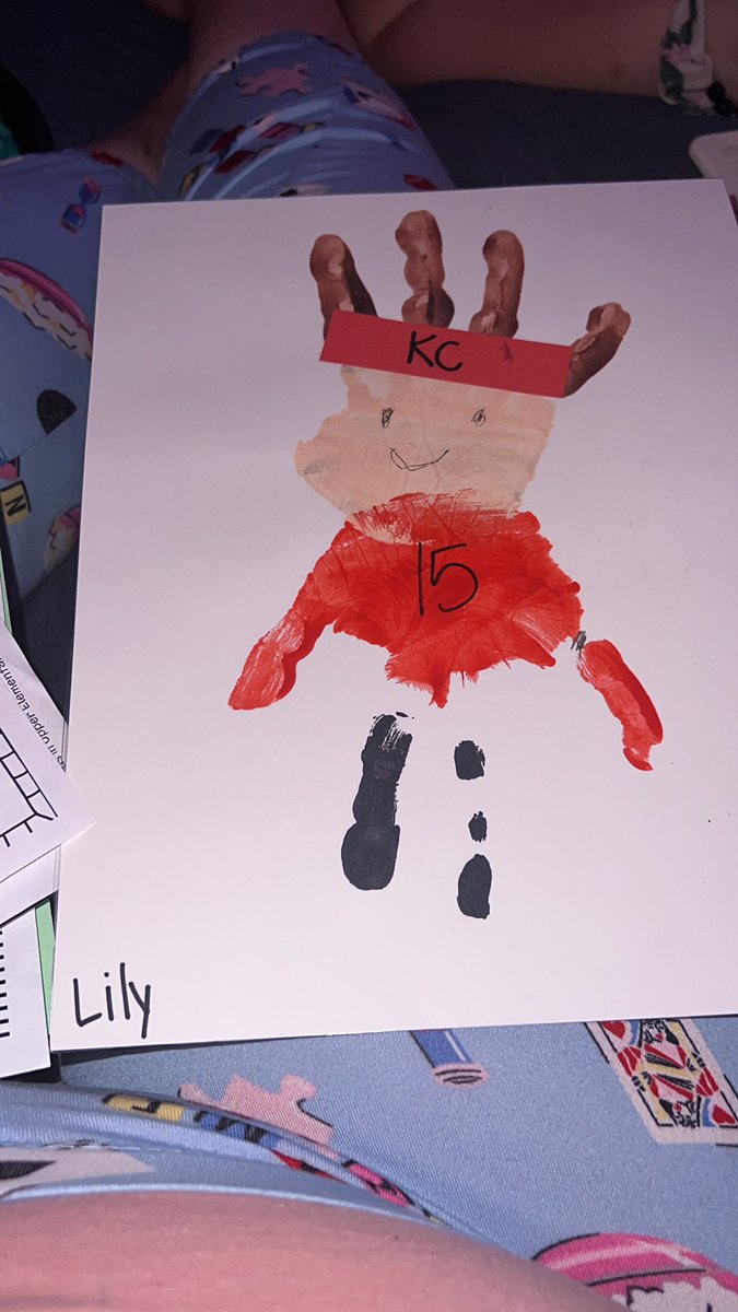 Looking through my youngest work from Friday. This is what I got! A picture of <a href="/PatrickMahomes/">Patrick Mahomes II</a> for their Chiefs Celebration at school! #MES #Kindergarten