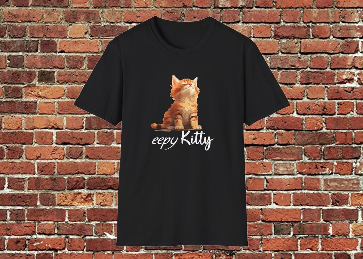 eepy Kitty T-Shirt. Comes in unisex and men's sizes and in 16 t-shirt colors. Can be found at: etsy.com/listing/166210… #cat #cats #eepykitty #kittens #cattshirts