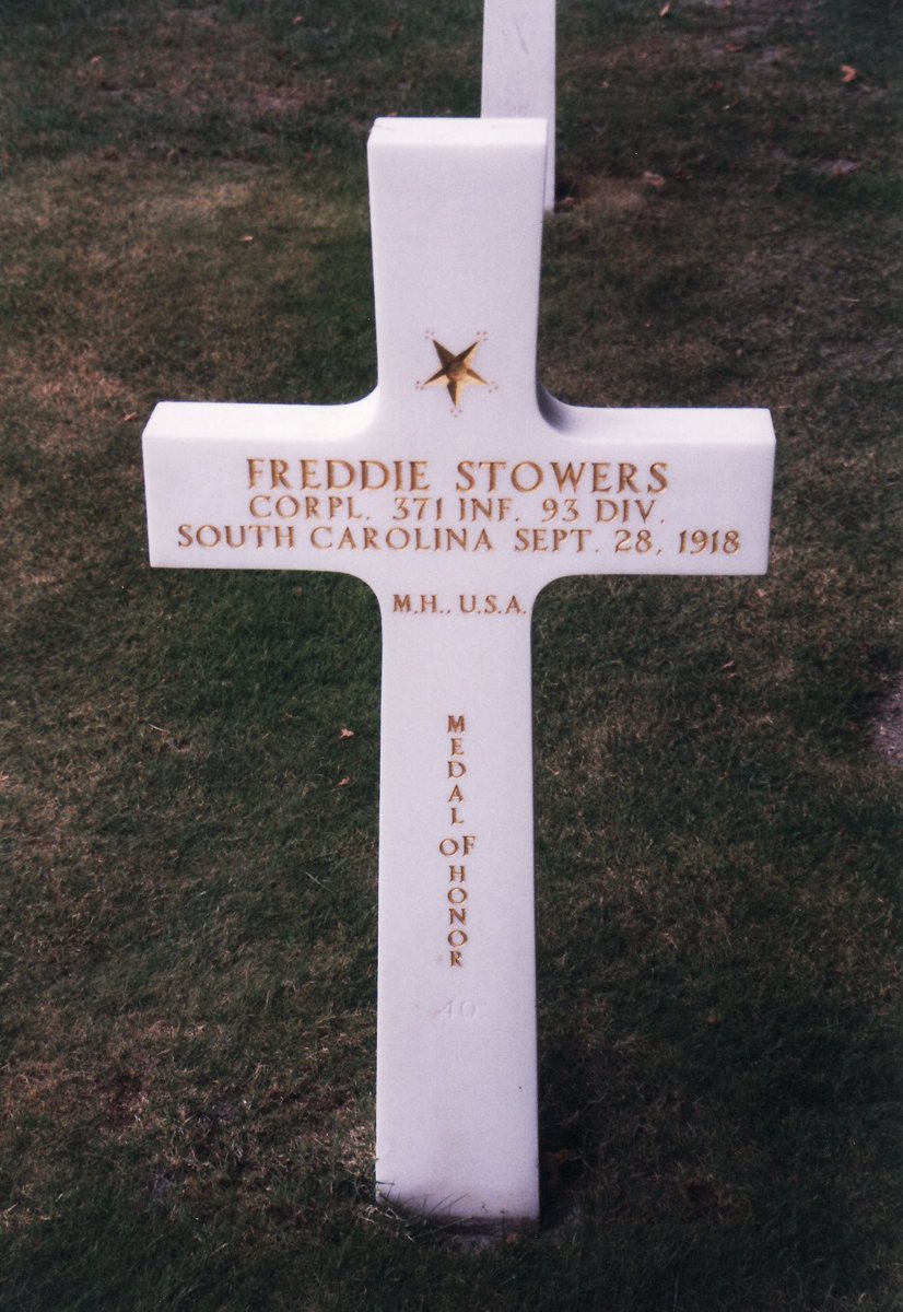 Day 10 of #BHM April 24, 1991, Corporal Freddie Stowers was recognized posthumously for his bravery from the Hundred Days Offensive in France in 1918. He was the 1st Black soldier to be awarded the Medal of Honor, the highest U.S military decoration, for his service in WWI.