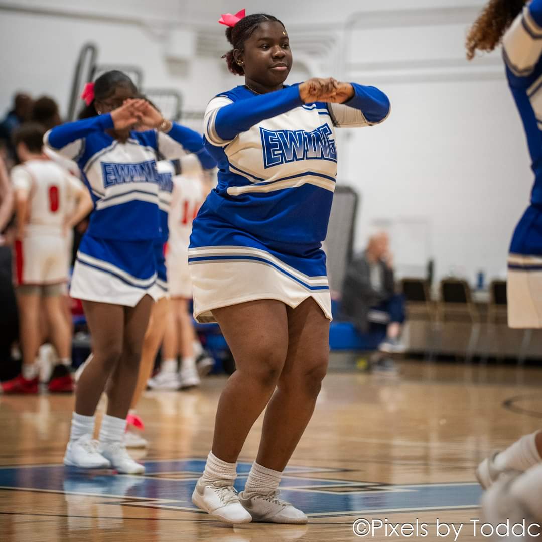 Ewing High Cheer during the Boys Basketball game versus Robbinsville 2/9/24