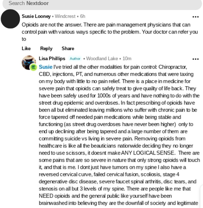 People like old looney Susie here love to chime in on my needing #PainControl because Im asking for a oncologist not afraid to prescribe #Opioids for my #SpinalCancerTumor #Pain I felt she needed to be schooled. If you dont have pain, especially #CancerPain pls have several seats