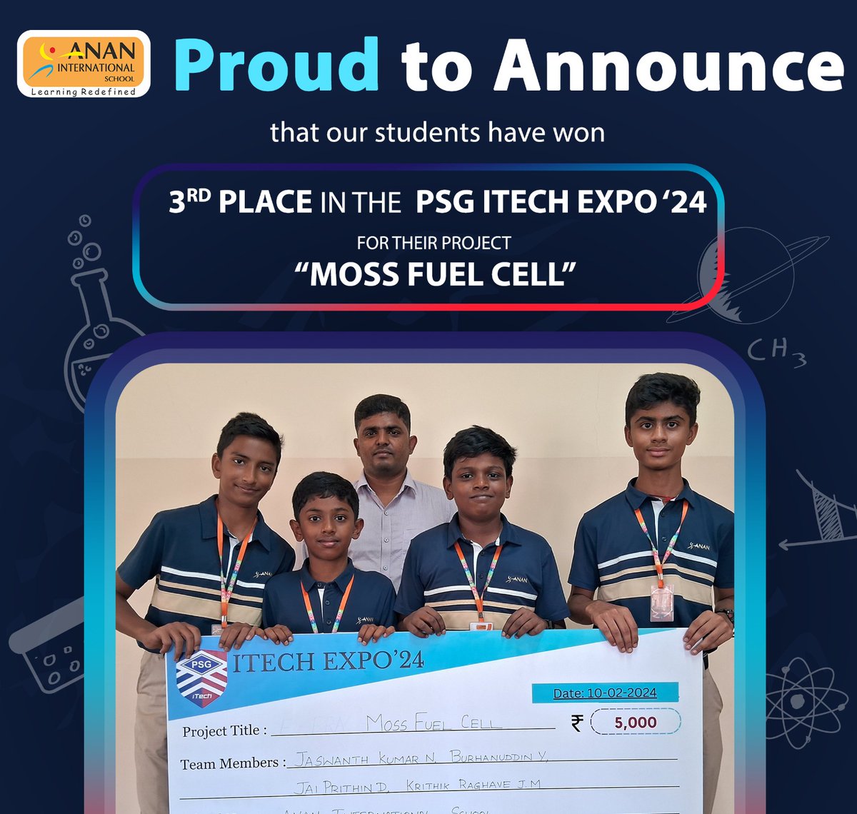AnanIntlSchool's tweet image. A round of applause for these extraordinary young scientists who have conquered the  PSG ITech Expo ‘24! Your impressive ideas and innovations have set new benchmarks. Keep shining and exploring! 

#CreatingAchievers #AnanInternationalSchool #Achievement
#kudos