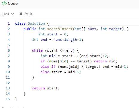 Rahulma67347185's tweet image. #day16 #JavaProgram #leetcode #DSA
Topic Covered : Search Insert Position
For more information related to code click on ALT button
