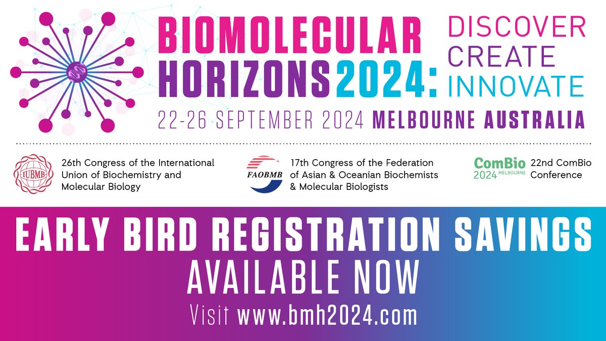 📢 Calling all members of the ComBIO community! Don't miss out on the Call for Abstracts and Registration opportunities for our upcoming event. Act now to secure your spot and take advantage of the Early Bird Registration! BiomolecularHorizons #CallForAbstracts 🔬