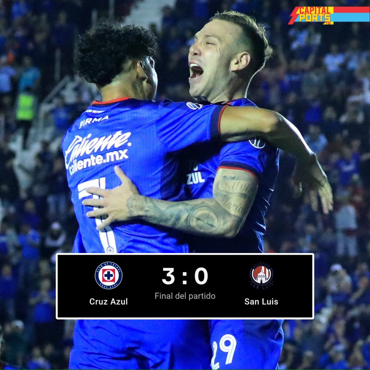 4 VICTORIAS AL HILO!!

🚂 Cruz Azul goleó en casa al San Luis, y consigue su 4ta victoria consecutiva en el torneo. Martín Anselmi ha revivido la garra y buen fútbol a la máquina.

La mala noticia, la lesión del Toro Fernández que parece de gravedad.

#CruzAzul #Anselmi #Máquina