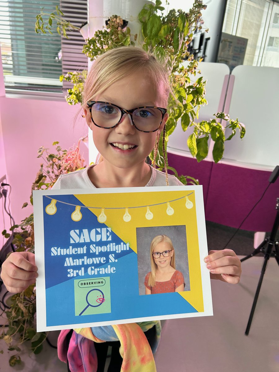 Marlowe, from @nv_panthers, is in the SAGE Spotlight! Marlowe is incredibly observant and curious. She has a strong attention to detail, and she is frequently making observations and connections. She uses her observations to improve her work and to design new creative projects.