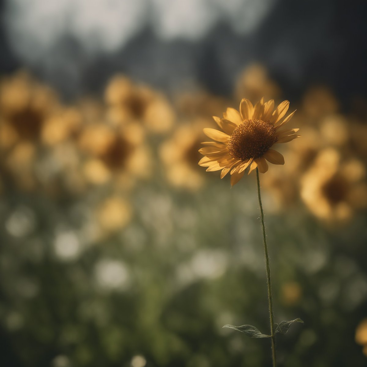 FREE__ARTS's tweet photo. A lone #sunflower basks in a hazy glow, its golden petals a bright contrast against a bokeh of shadowed kin. This piece whispers tales of resilience and singular beauty amidst the many.

#art #photography #NaturePhotography https://t.co/5cgFoTaxrA