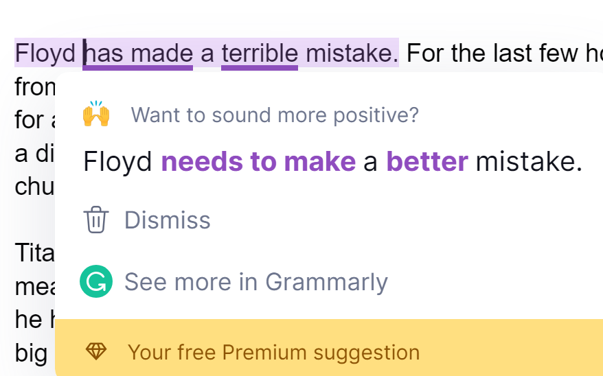 OneMoneyCat's tweet photo. @saturniines Not Google but Grammarly doesn't know what words mean. https://t.co/eBTwhiOigy